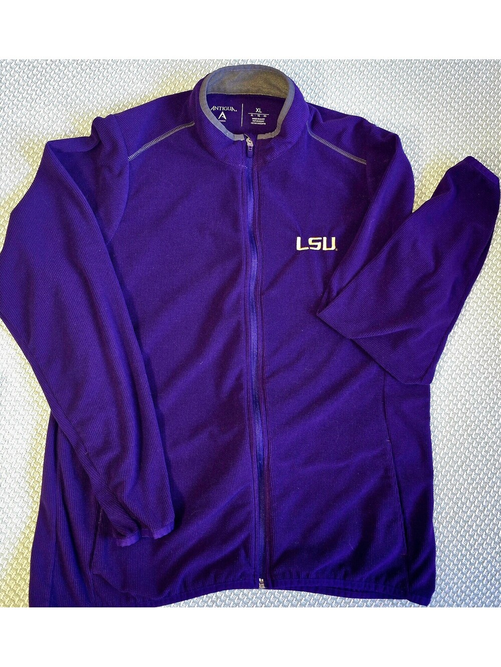 Womens waffle knit LSU full zip jacket size XL